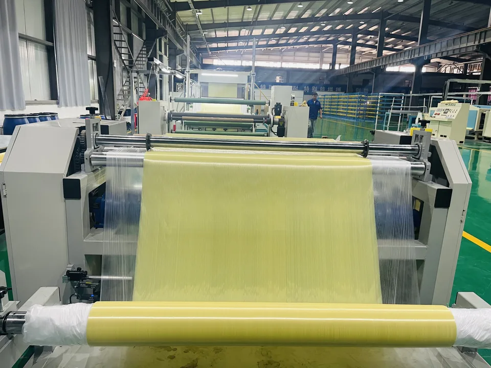 Para-aramid fabric on the production line